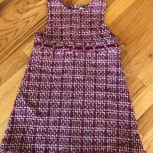 Sleeveless pink and white dress